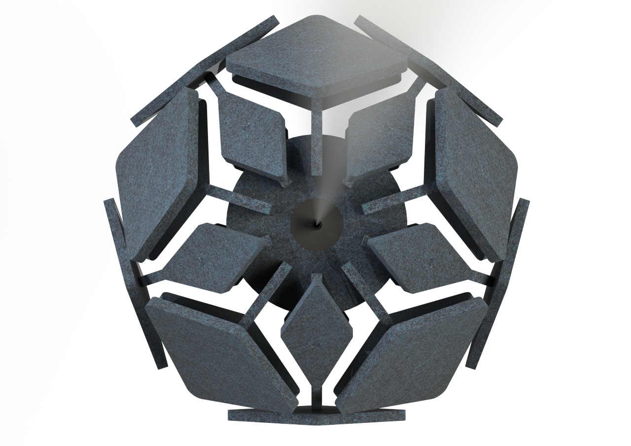 Diseño de lampara negra con propiedades sonoras