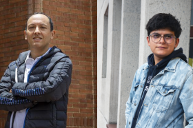 Carlos Arango y Andrés Alaix, representantes de profesores y estudiantes ante el Consejo Directivo de UTadeo A la izquierda Carlos Arango, representante de los profesores, a la derecha Andrés Alaix, representante estudiantil